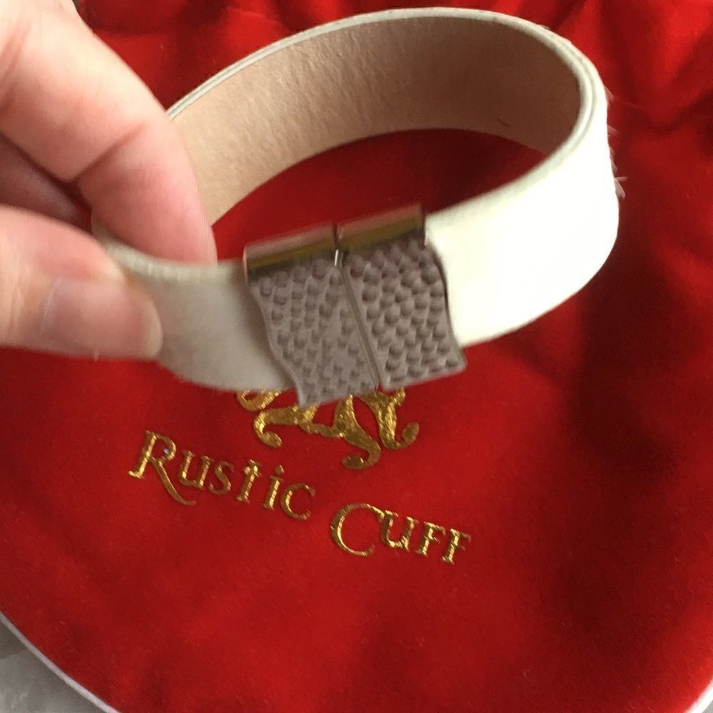 Haley White & Silver Magnetic Clasp Rustic Cuff - Picture 5 of 11